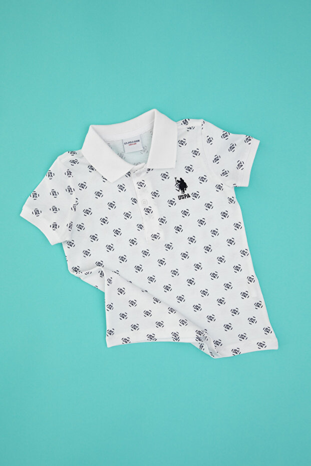 Boys' White Polo Collar T-Shirt 50325225-VR013