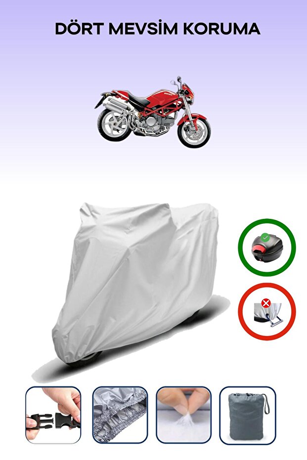 Gray Rear Bag Compatible Ducati S2R 800 Compatible Motorcycle Tarpaulin Motor Cover