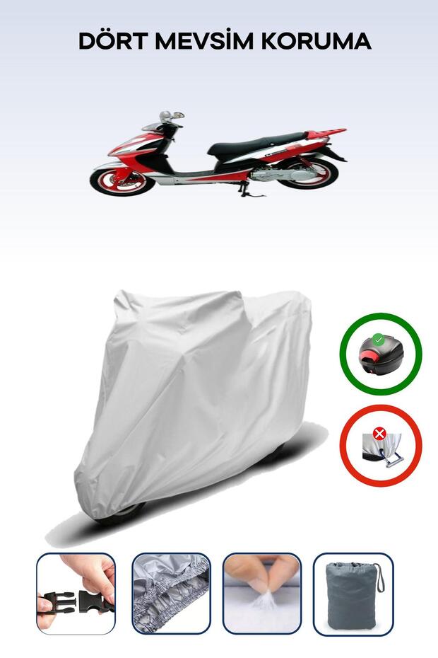 Gray Tail Bag Compatible Mondial 151 Rs Compatible Motorcycle Tarpaulin Motor Cover