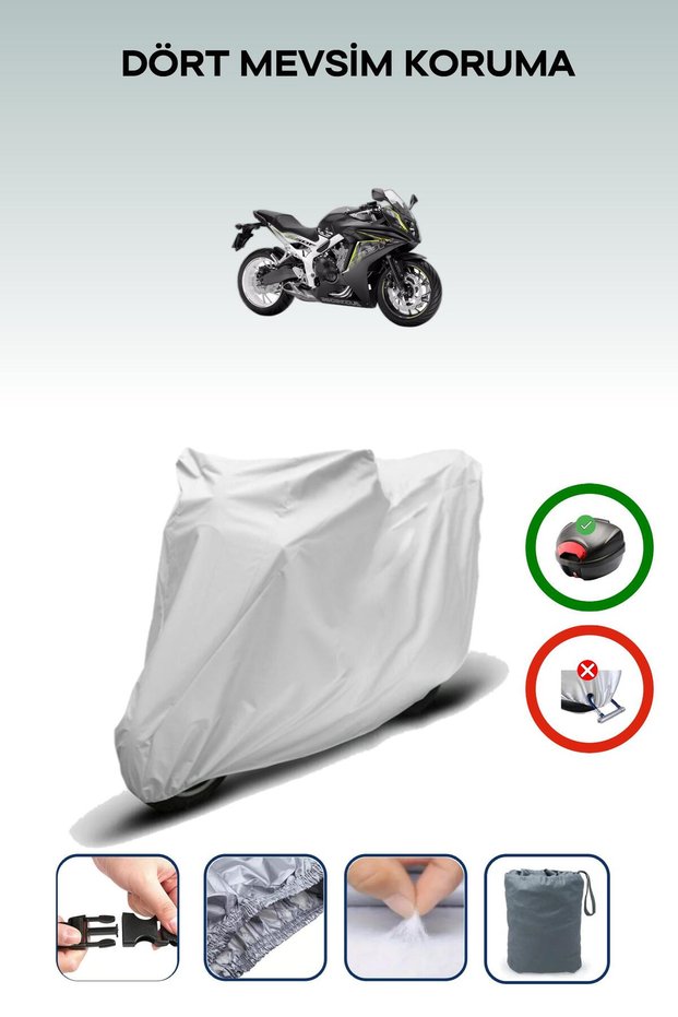 Gray Rear Bag Compatible Honda Cbr 650 Fa Compatible Motorcycle Tarpaulin Motor Cover