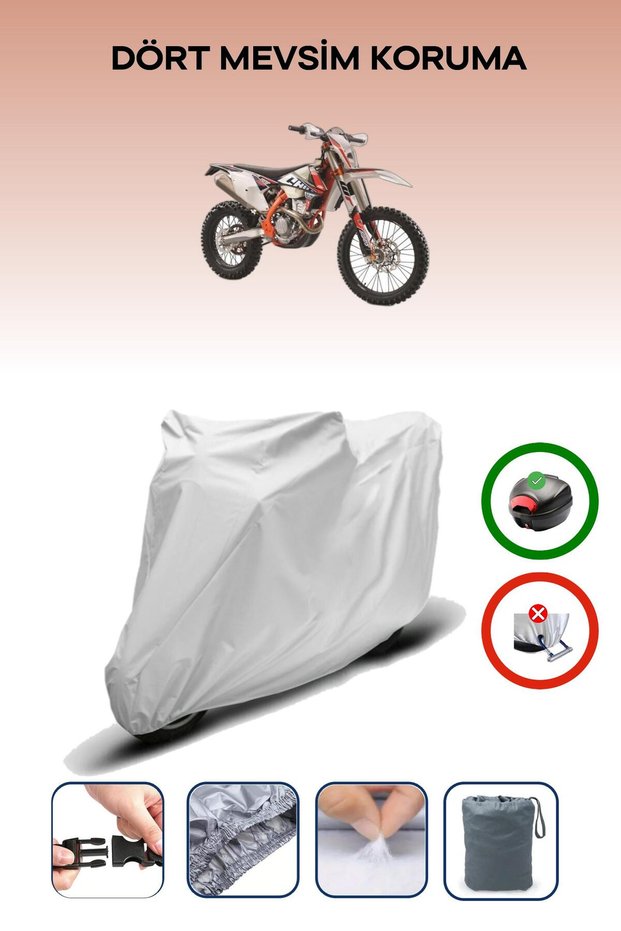 Gray Rear Bag Compatible Ktm 300 Exc Six Days Tpi Compatible Motorcycle Tarpaulin Motor Cover