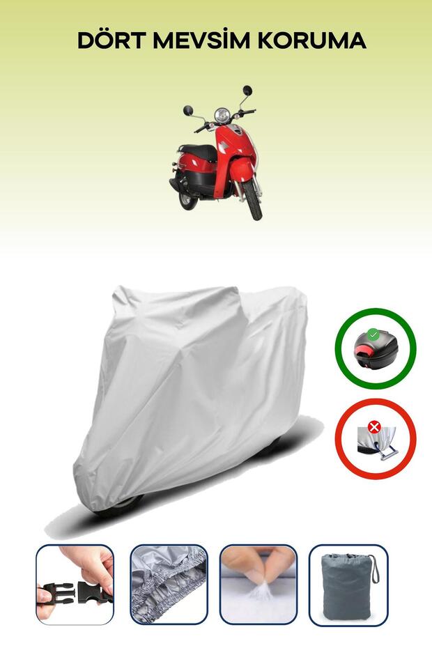 Gray Rear Bag Compatible Kanuni Pony 50 Compatible Motorcycle Tarpaulin Motor Cover
