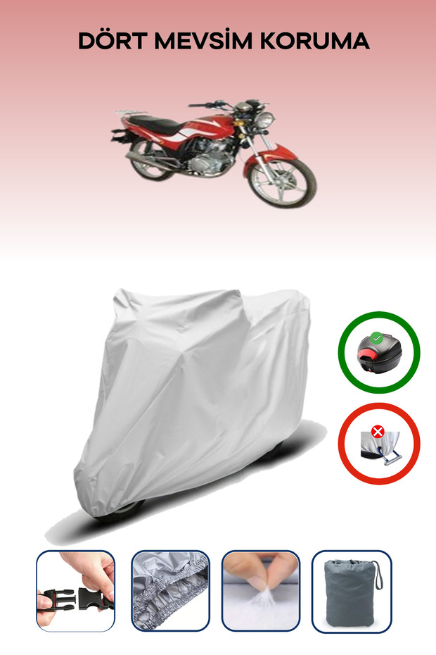 Gray Rear Bag Compatible Bisan Shalter Compatible Motorcycle Tarpaulin Motor Cover