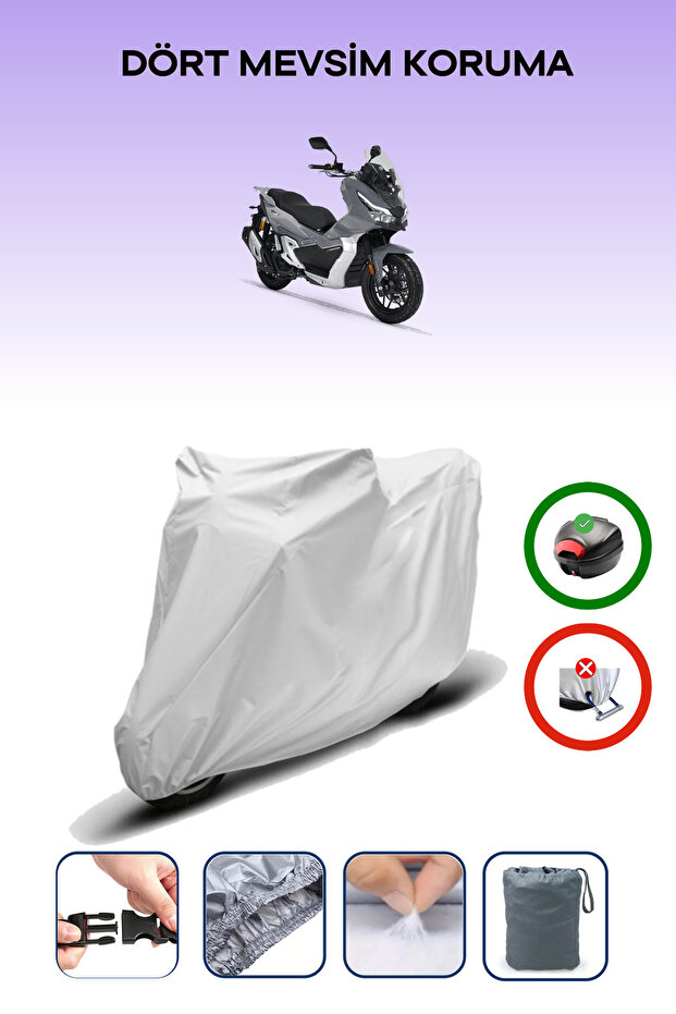 Gray Rear Bag Compatible Rks Freccia 125 Compatible Motorcycle Tarpaulin Motor Cover