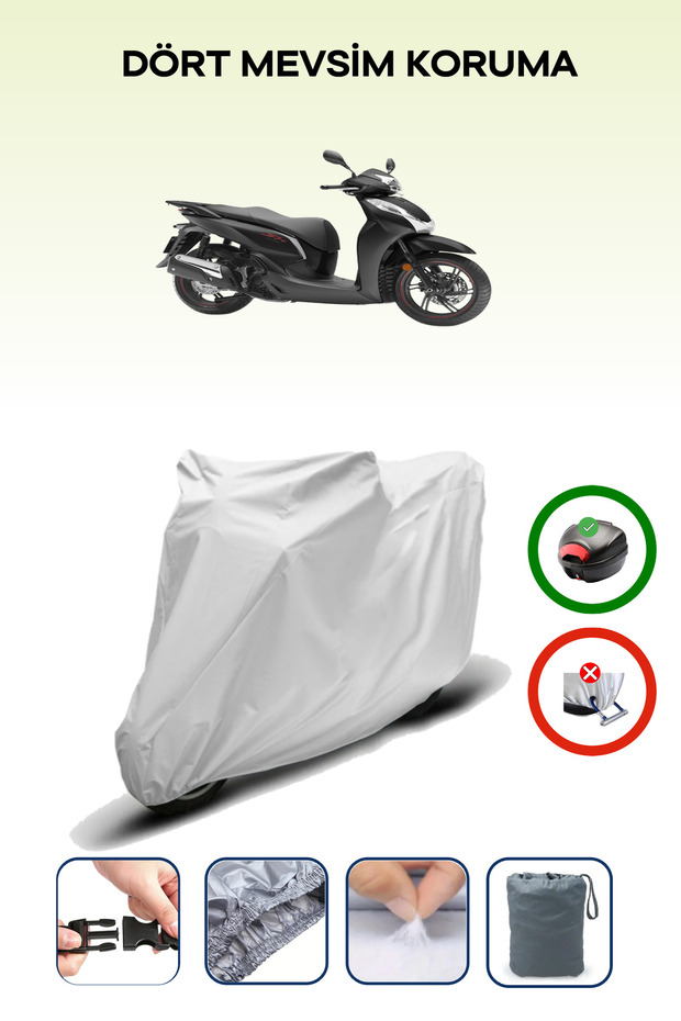 Gray Rear Bag Compatible Honda Sh 300 Compatible Motorcycle Tarpaulin Motor Cover