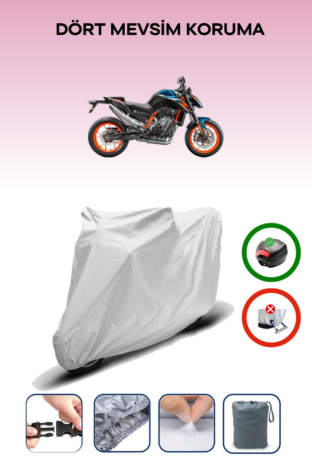 Gray Rear Bag Compatible Ktm 890 Duke R Compatible Motorcycle Tarpaulin Motor Cover