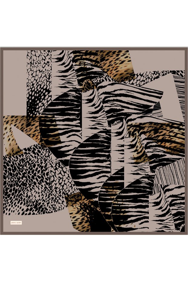 Coffee Melange 90X90 Silk Twill Scarf
