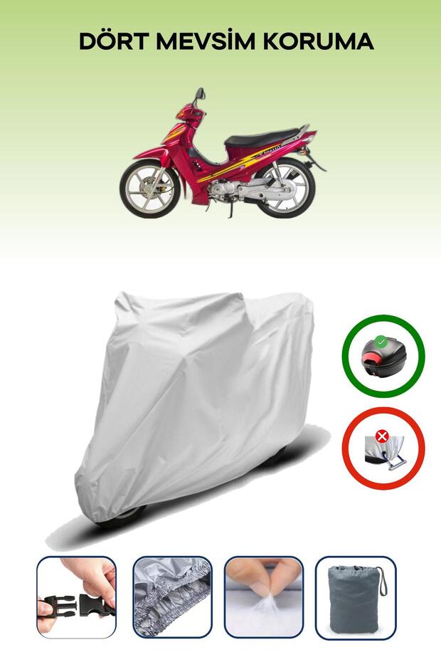 Gray Rear Bag Compatible Kanuni Elite 100 Compatible Motorcycle Tarpaulin Motor Cover