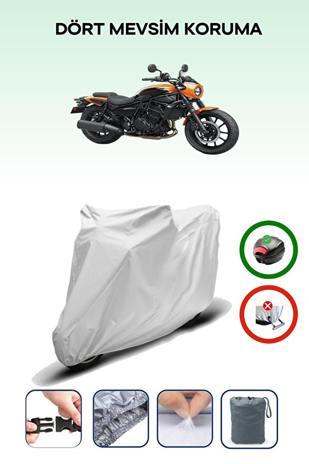 Gray Tail Bag Compatible Kawasaki Eliminator 500 Se Compatible Motorcycle Tarpaulin Motor Cover