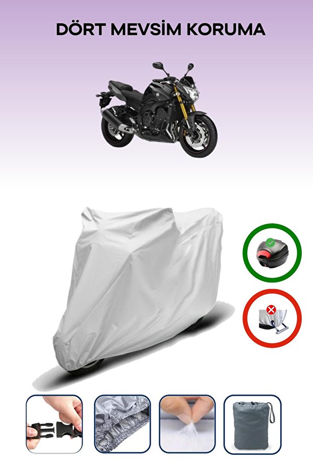 Gray Tail Bag Compatible Yamaha Fz8 Compatible Motorcycle Tarpaulin Motor Cover