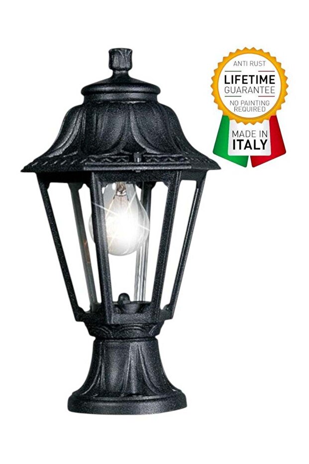 Outdoor Plastic Post Lights, Exterior Lamp Post Light Fixture with E27 Socket, White Waterproof Post