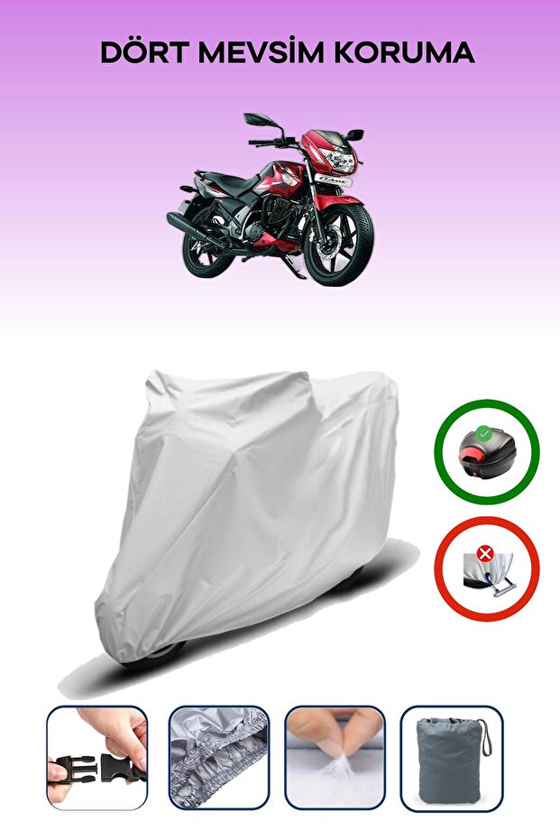 Gray Rear Bag Compatible Tvs Flame Compatible Motorcycle Tarpaulin Motor Cover