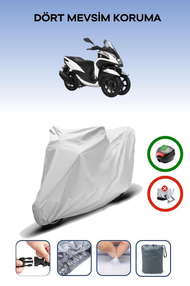 Gray Rear Bag Compatible Yamaha Tricity 125 Compatible Motorcycle Tarpaulin Motor Cover