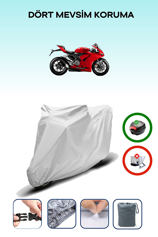 Gray Rear Bag Compatible with Ducati Panigale V2 Compatible Motorcycle Tarpaulin Motor Cover
