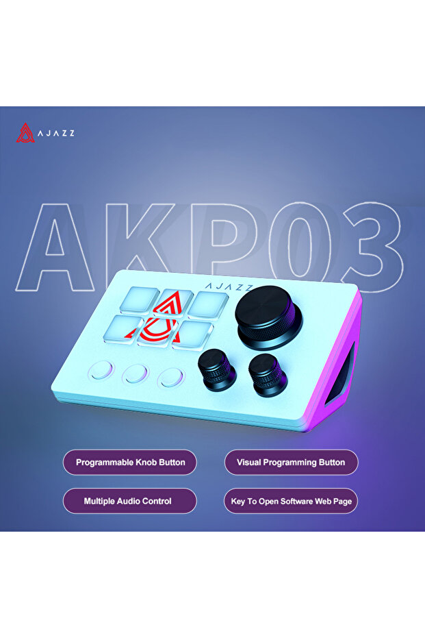 White AKP03E Desktop Helper Desk Console Panel Controller Programmable Macro Custom Button Min - 1