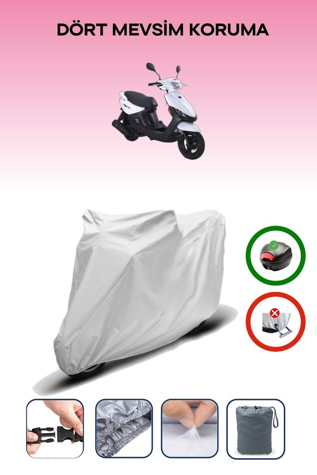 Gray Rear Bag Compatible Rks Rico Compatible Motorcycle Tarpaulin Motor Cover