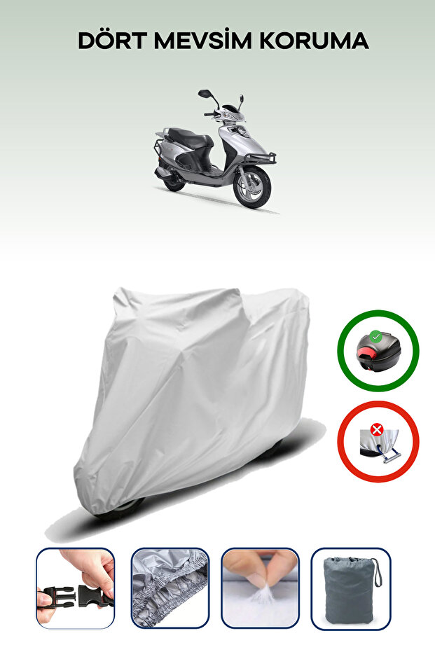 Gray Rear Bag Compatible Rks Spontini 110 Compatible Motorcycle Tarpaulin Motor Cover