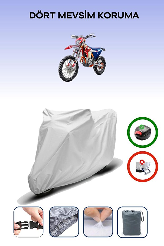 Gray Rear Bag Compatible with Ktm 250 Exc-F Six Days Compatible Motorcycle Tarpaulin Engine Cover