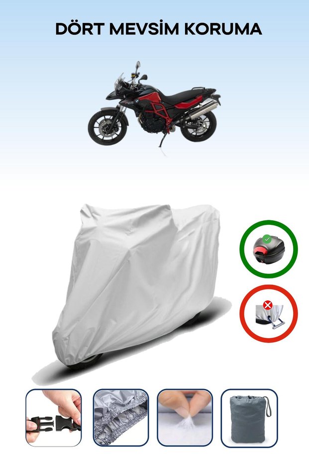 Gray Rear Bag Compatible Bmw F 700 Gs Compatible Motorcycle Tarpaulin Motor Cover