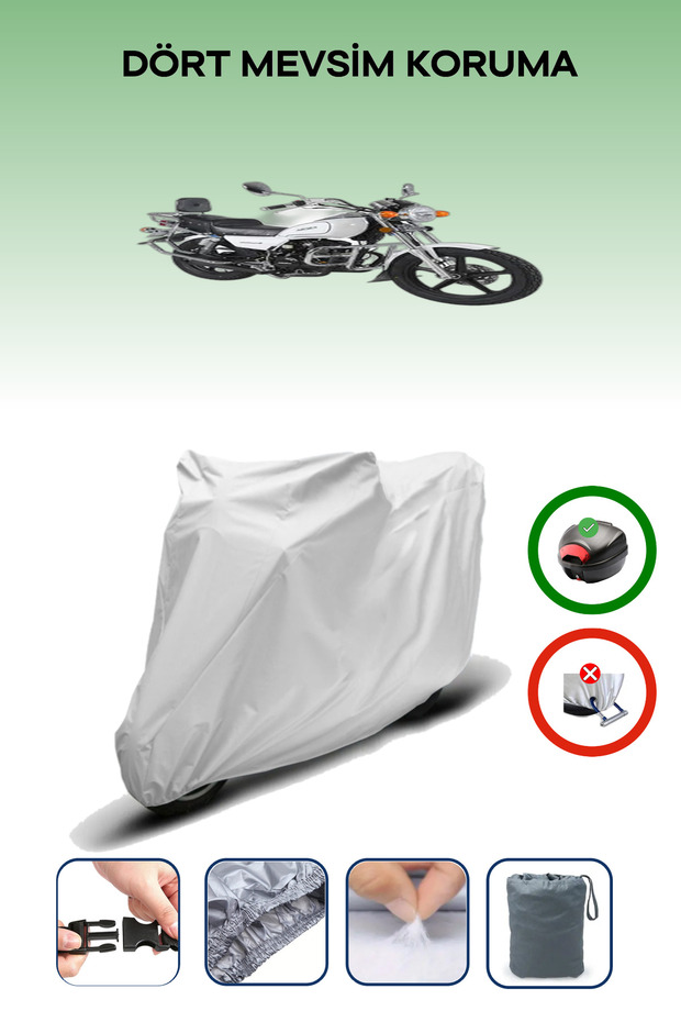 Gray Rear Bag Compatible Arora Ks 200 Compatible Motorcycle Tarpaulin Motor Cover