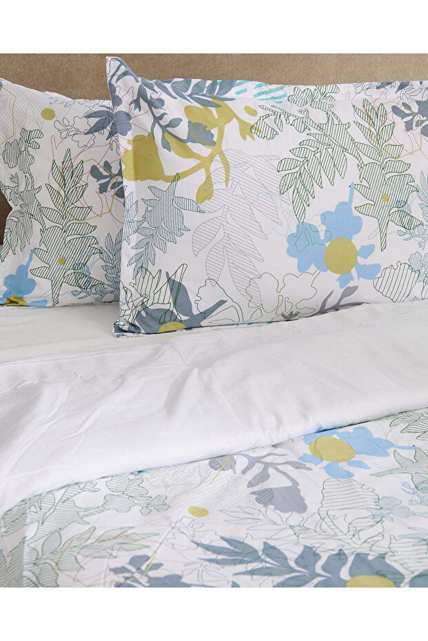 Multicolour 4 Piece Leaf Printed Comforter Set (Double Size) - 6