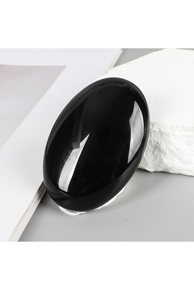 obsidian 6*4 cm Soap Stone Natural Quartz And Mineral Hand Carved Hot Massage Tool Crystal Crafts He