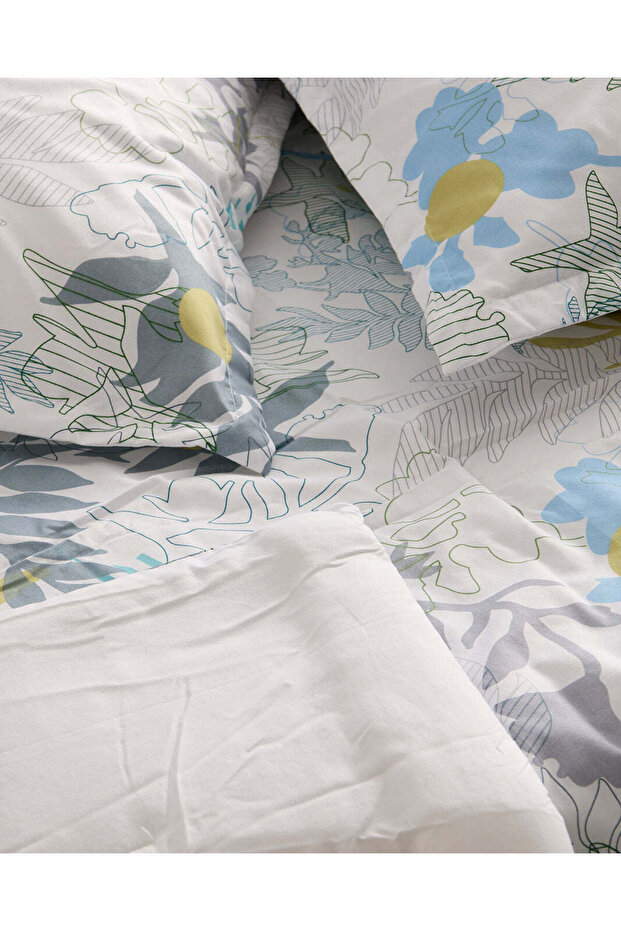 Multicolour 4 Piece Leaf Printed Comforter Set (Double Size) - 3