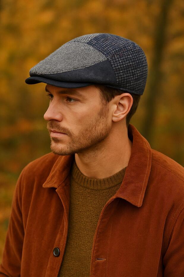 قبعة صوفية شتوية من الصوف البريطاني - قبعة قابلة للطي مع أذنين من الشيربا - 2