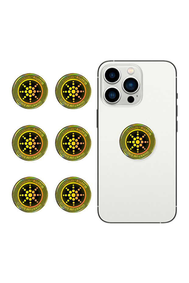 6 pcs Silver EMF Protection ANTI-Radiation Stickers Cell Phone Shields for Smart Phone, Laptops, Com