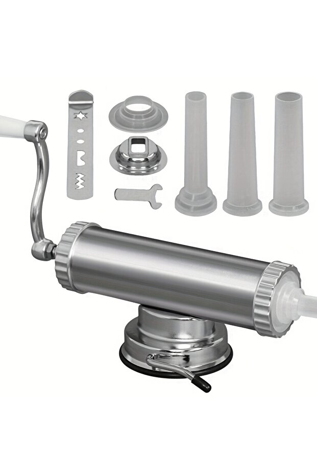 Ky-2001 2-in-1 Aluminum Alloy Sausage Maker and Easy Cookie Press, 1Lbs Sausage Stuffer, Horizontal