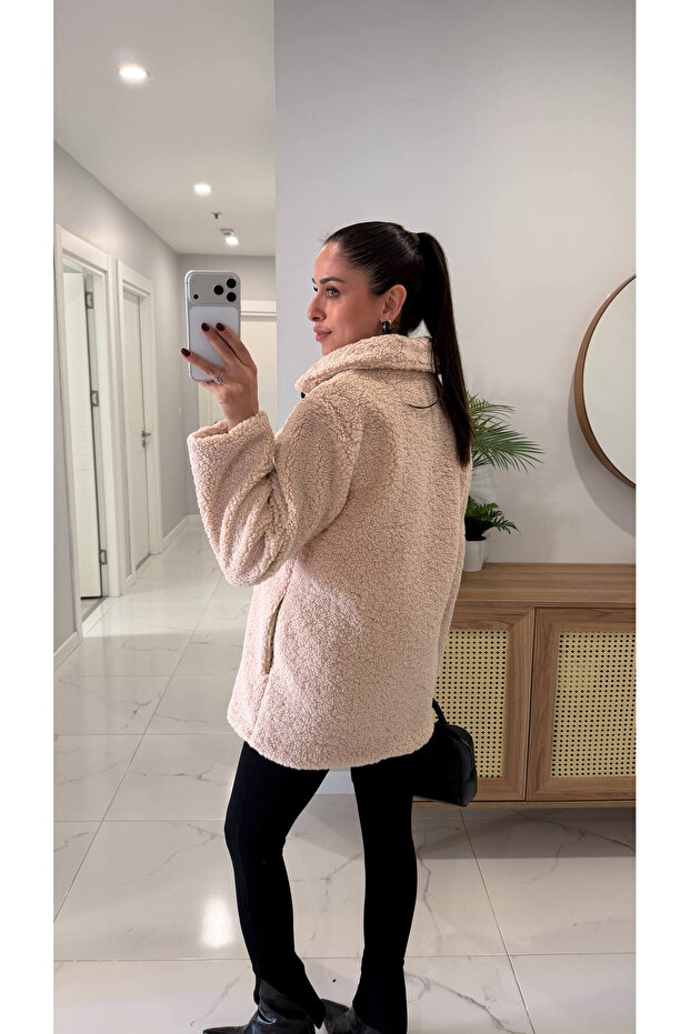 سترة باريس البيج المخملية - 2