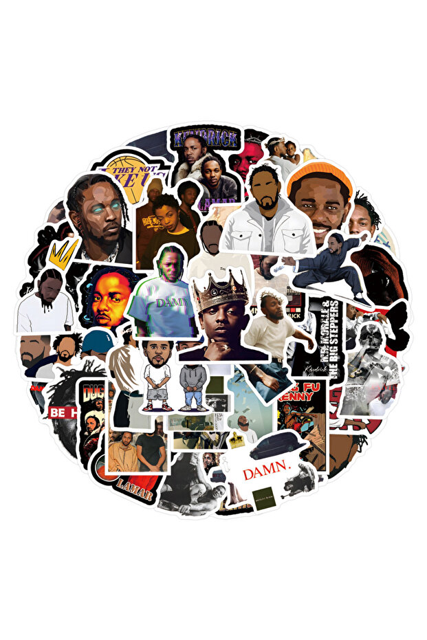 Multicolor 55Pcs Kendrick Stickers Kendrick Lamar DIY Stickers Scrapbooking Phone Luggage Skateboard