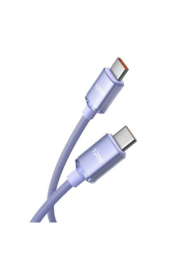 0.25m Purple 120W 6A Super Fast Charge USB Type C Cable Phone Charger USB Data Cord For Electronic g