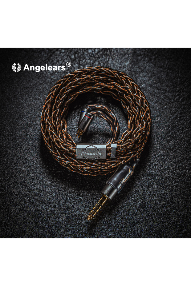 كابل سماعة أذن مطور من نوع Angelears Phoenix Mini Type 4S Litz 6N أحادي البلورة من النحاس والسيليكون SPC، بقطر 4.4 مم (0.78 بوصة).