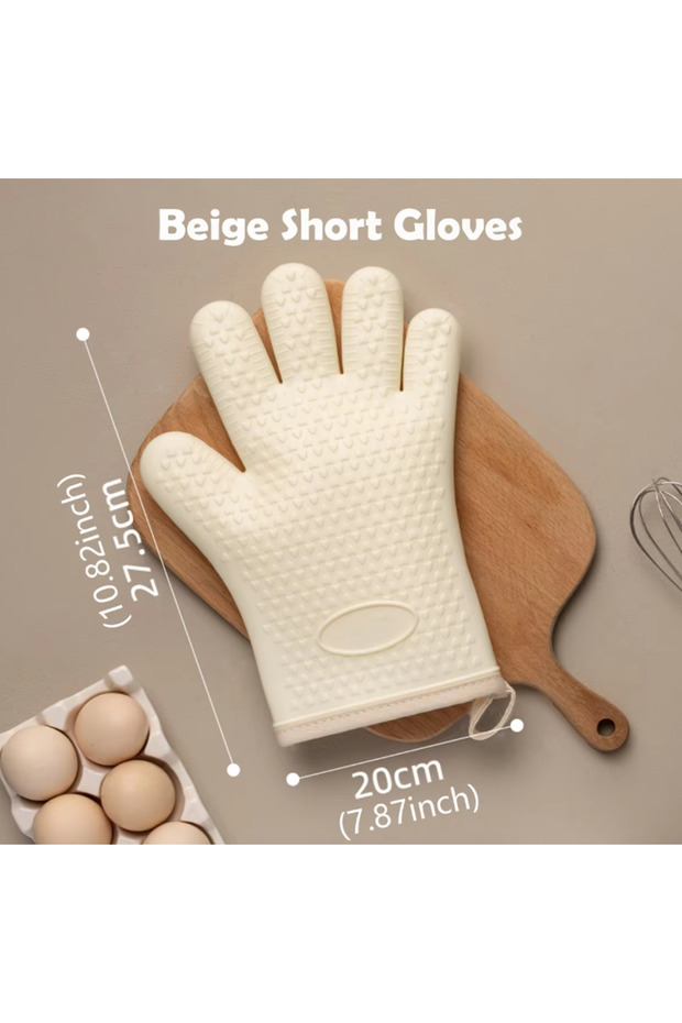 Yellow 1 pcs Premium Silicone Oven Mitts: Heat Resistant, Anti-Slip Dots, Hangable & Easy Clean for
