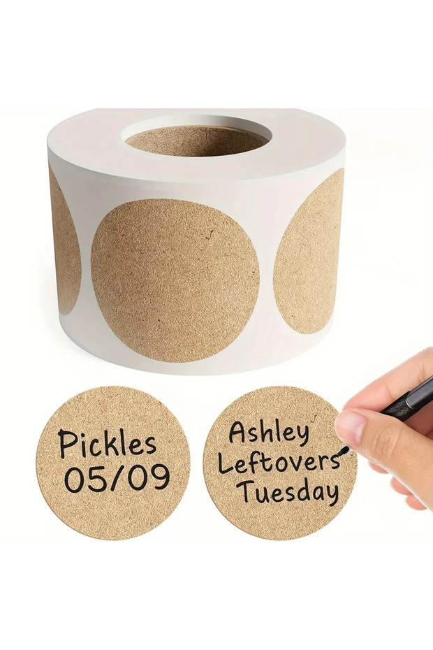 1 roll 500 pcs 1 roll Kraft Dissolvable Mason Jar Labels Dissolvable Food Labels for Containers Jam