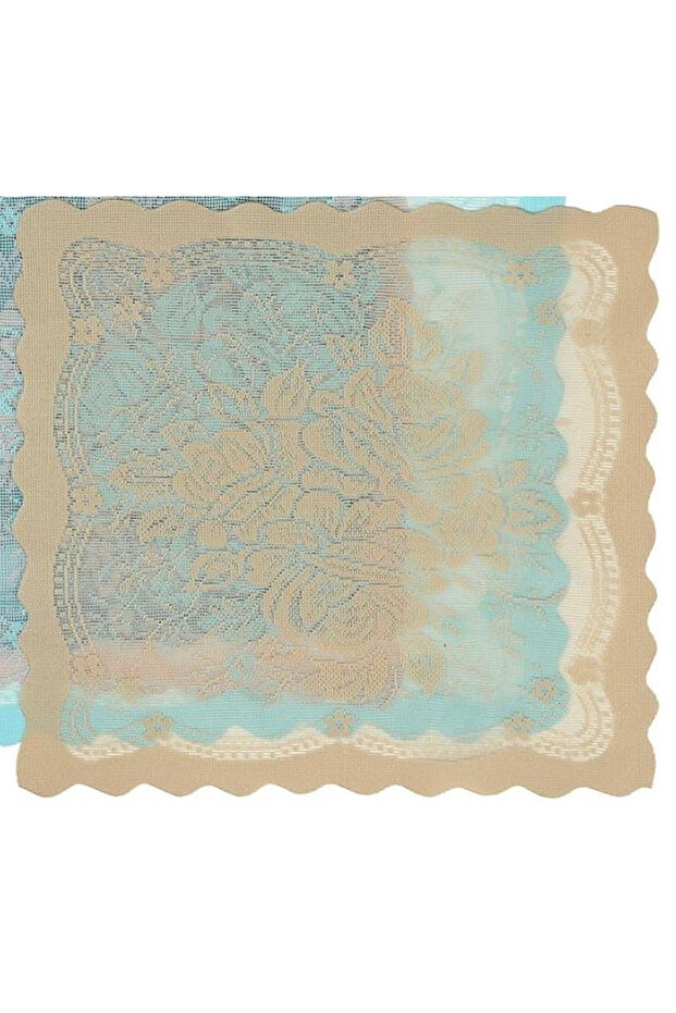 طقم مناديل طاولة بنمط لوحة منسوجة من سلطان، 6 قطع، 30×30 سم، لون كابتشينو