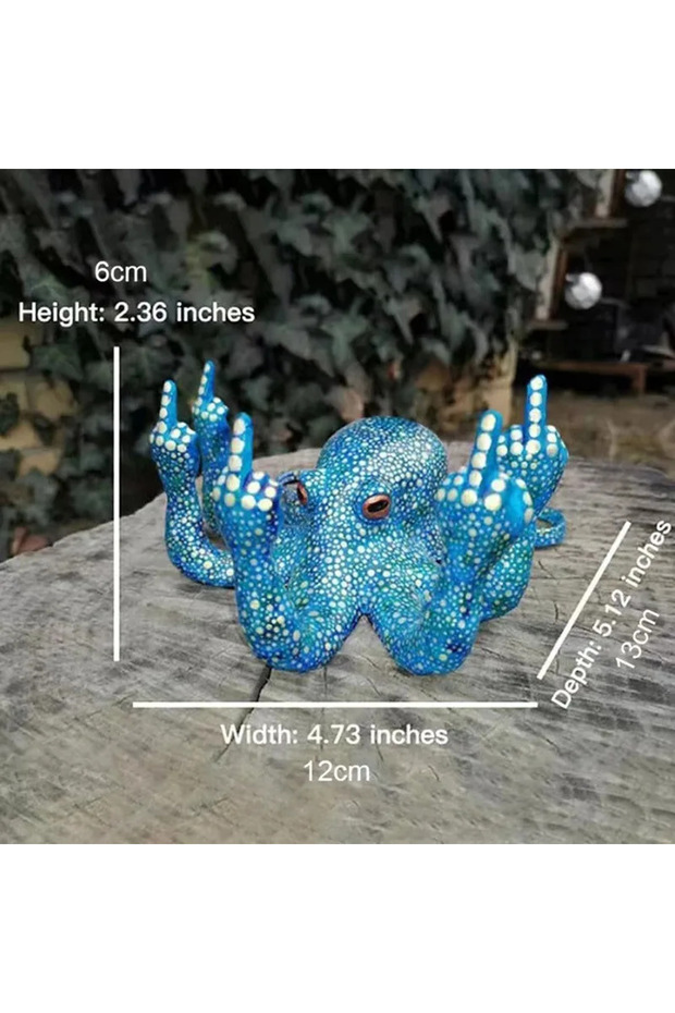 b Garden Statue Ornaments Octopus Miniature with Luminous Office Tabletop Bar Decorative Sculpture .