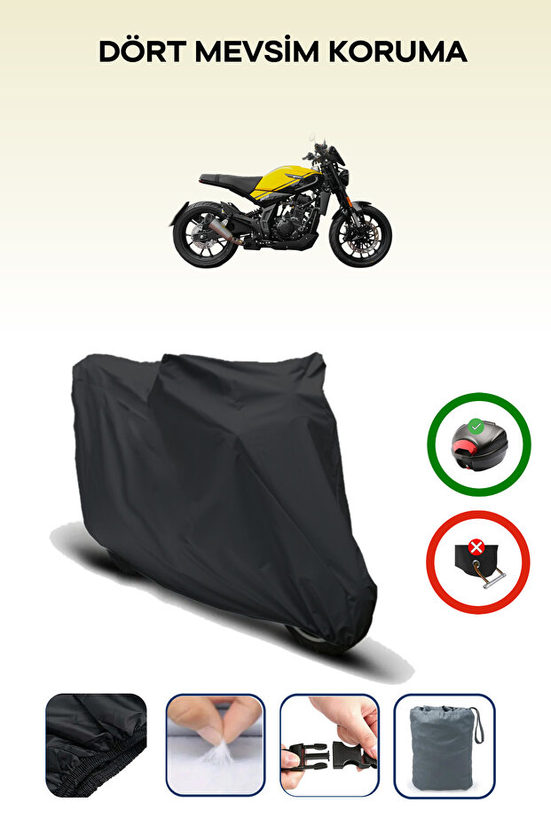 Black Tail Bag Compatible Yuki C5 Zr250 Compatible Motorcycle Tarpaulin Motor Cover