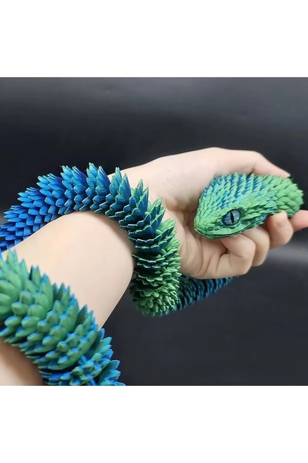 30cm Color random h 3D Printed Snake Movable Joint Toy Doll Simulation Snake Model Office Desktop D