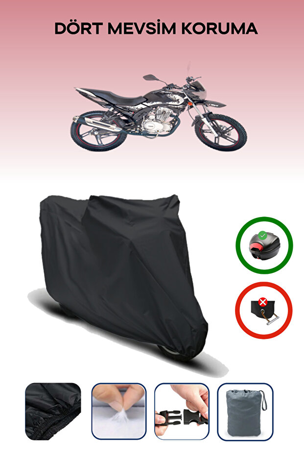 Black Rear Bag Compatible Falcon Wonder 150 Compatible Motorcycle Tarpaulin Motor Cover