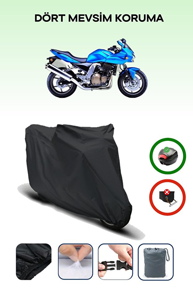 Black Rear Bag Compatible Kawasaki Z 750 S Compatible Motorcycle Canvas Motor Cover