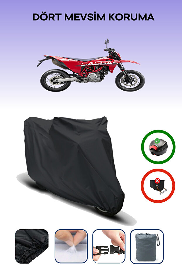 Black Rear Bag Compatible Gas Gas Sm 700 Compatible Motorcycle Canvas Motor Cover