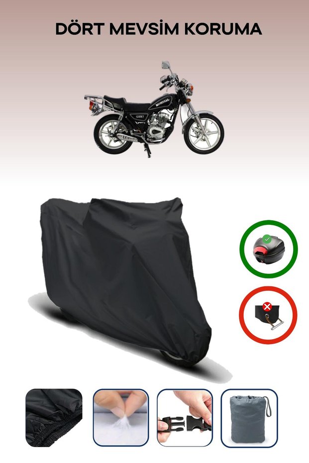 Black Rear Bag Compatible Mondial 125 Kt Compatible Motorcycle Tarpaulin Motor Cover