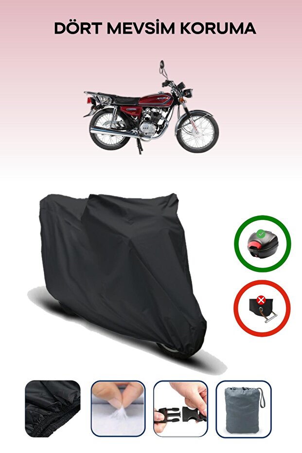 Black Rear Bag Compatible Arora Ar 100-8 Sport Compatible Motorcycle Tarpaulin Motor Cover