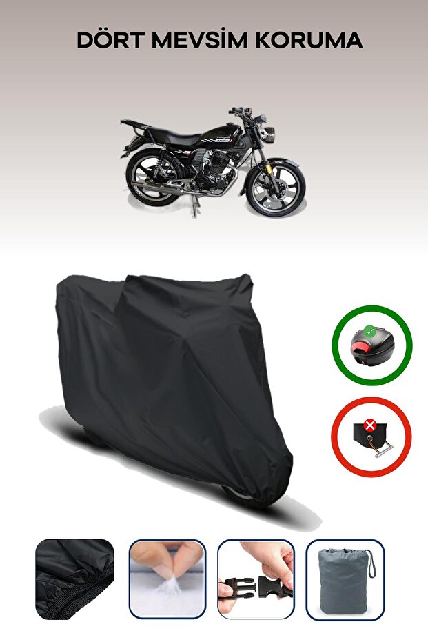 Black Rear Bag Compatible Arora Ar 180-31 Avantgarde Compatible Motorcycle Tarpaulin Motor Cover