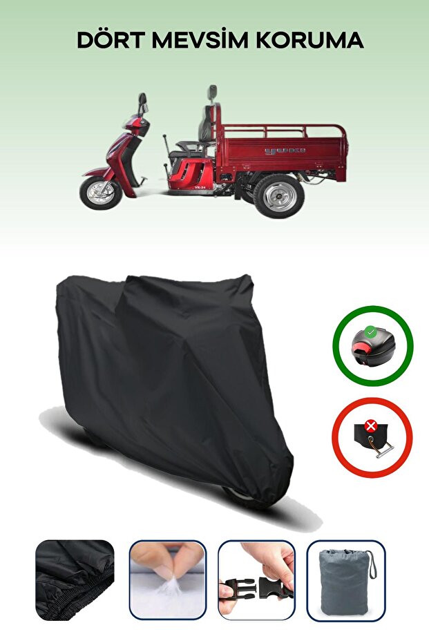 Black Rear Bag Compatible Yuki Yk-24 Aydos Compatible Motorcycle Tarpaulin Motor Cover