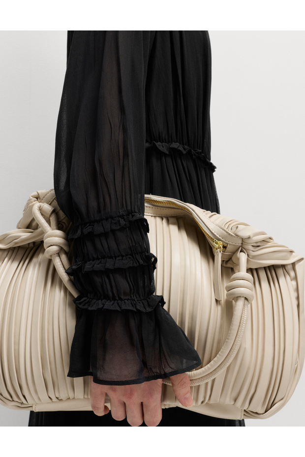 Fırfırlı Midi Elbise - 4