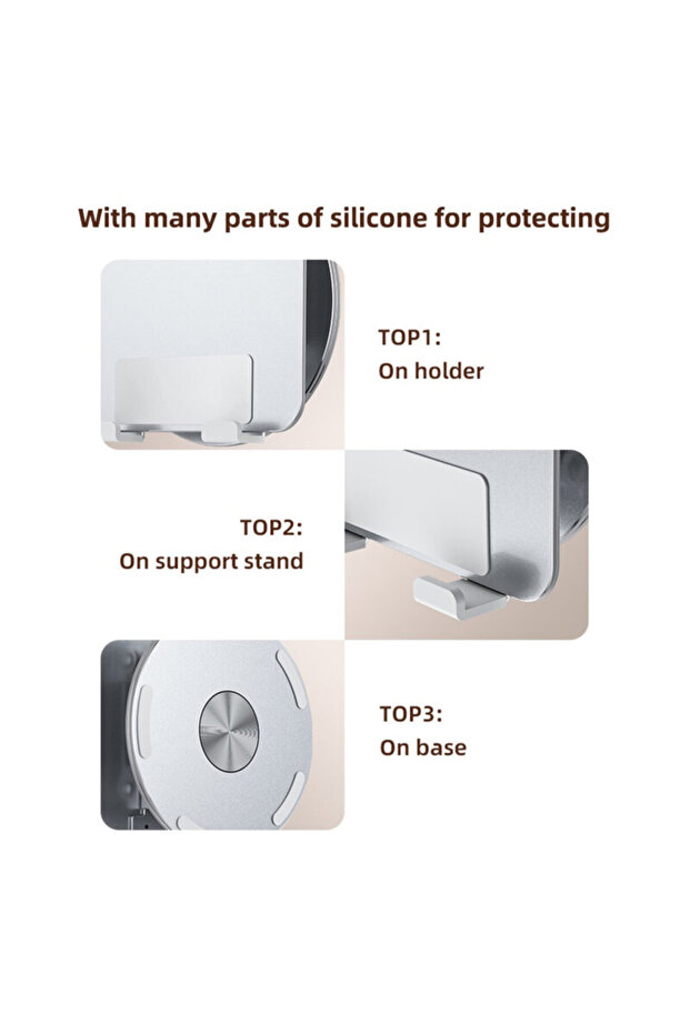 Rotating, Foldable Tablet Stand C293, Silver - 2