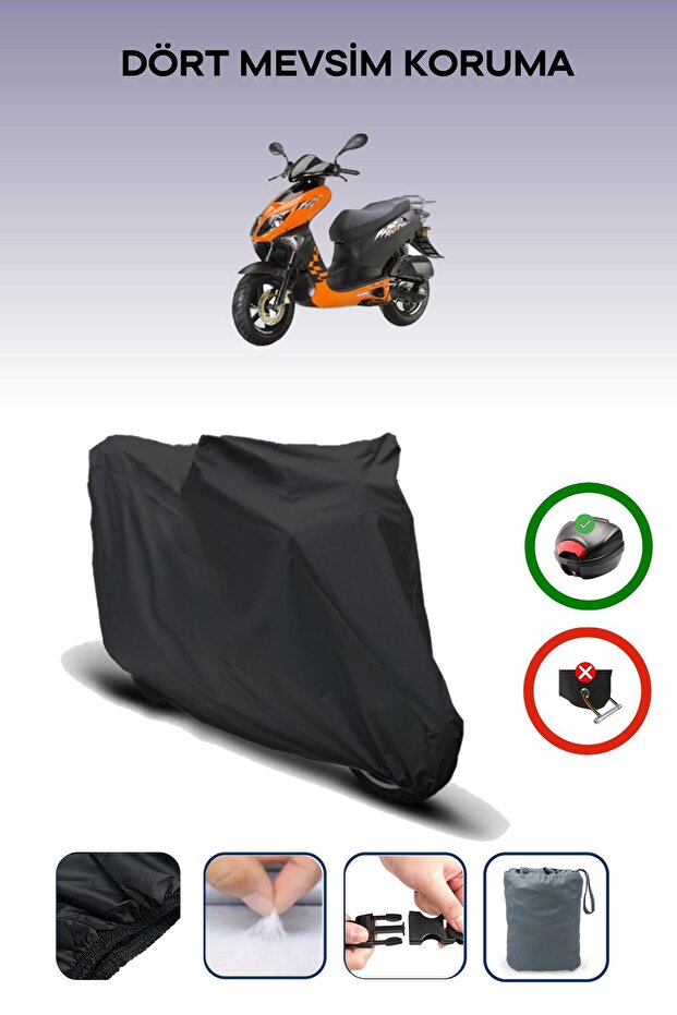 Black Rear Bag Compatible Keeway Arn 125 Compatible Motorcycle Tarpaulin Motor Cover